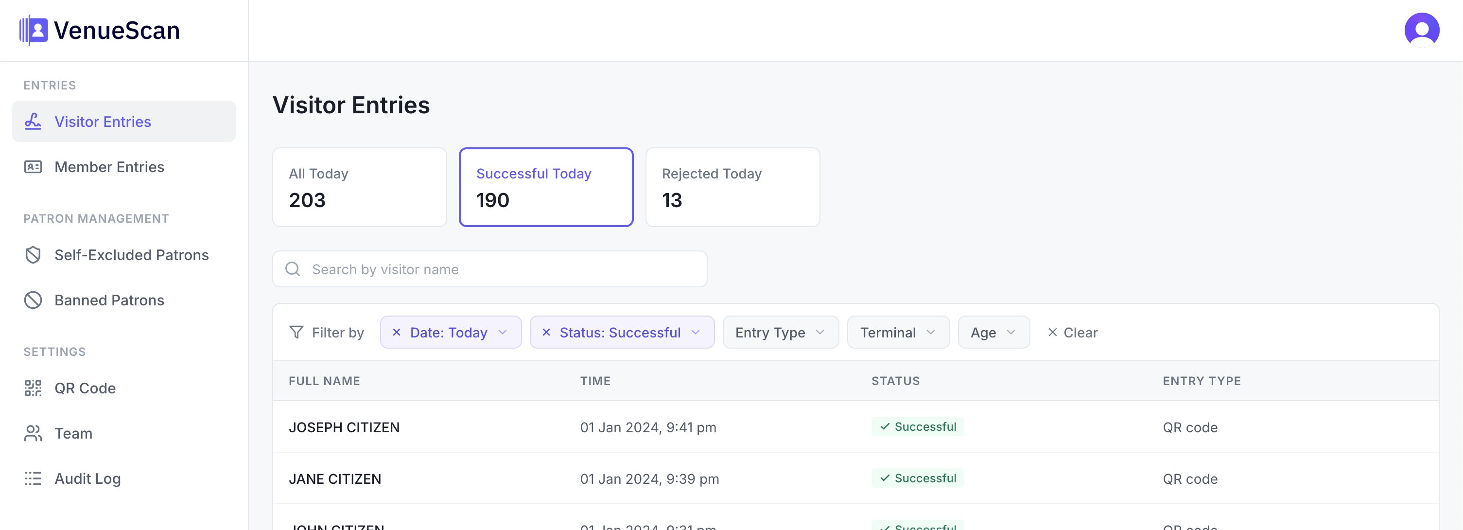 VenueScan Dashboard