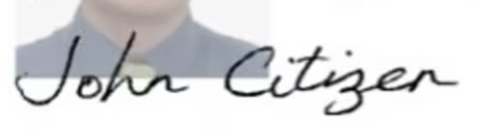 Signature of John Citizen